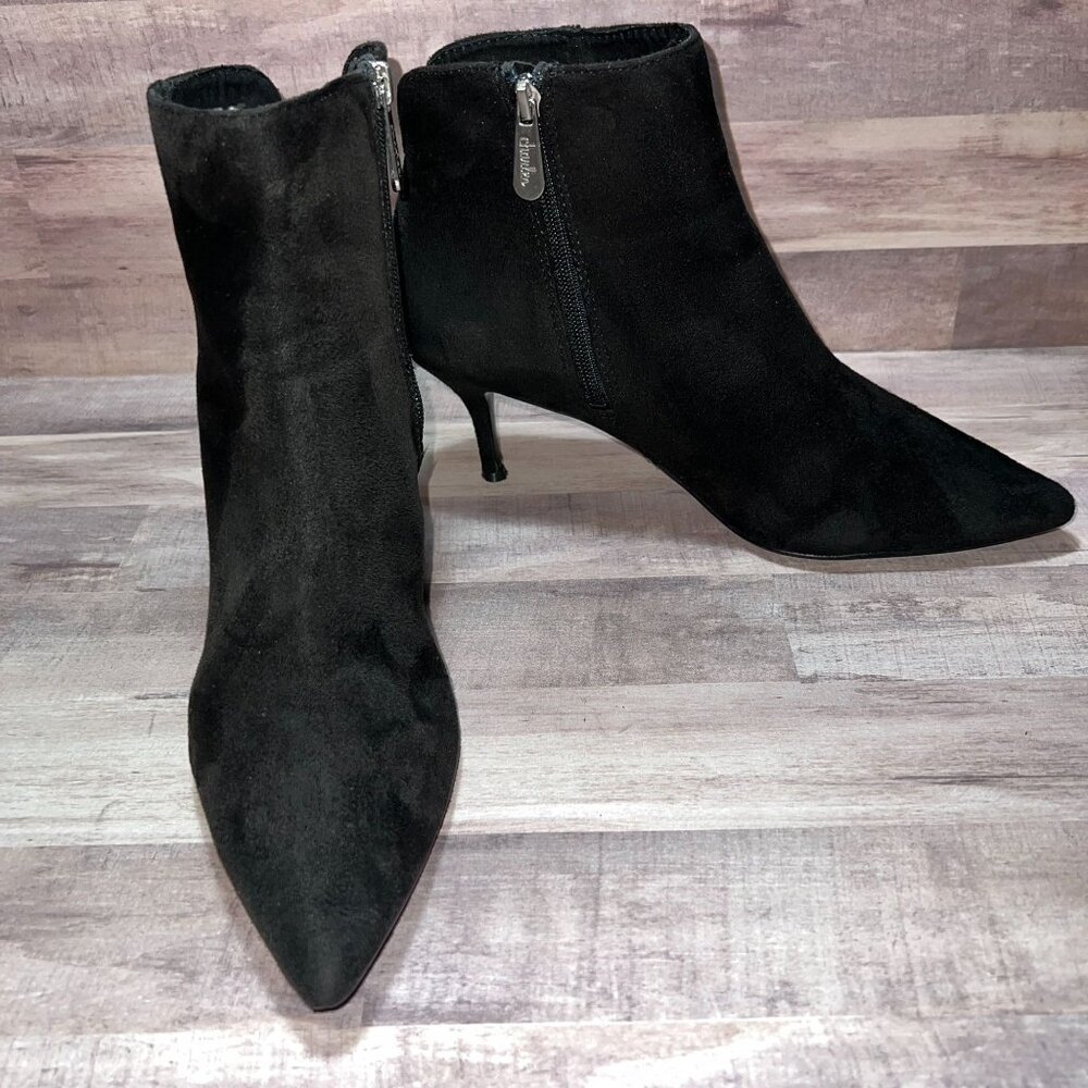 Charles by Charles David Womens Black Ankle Boots Size 10M Heeled Pointed Toe